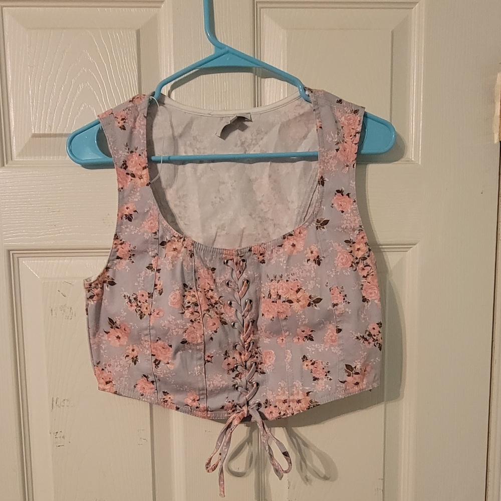 Pink Floral Corset Top